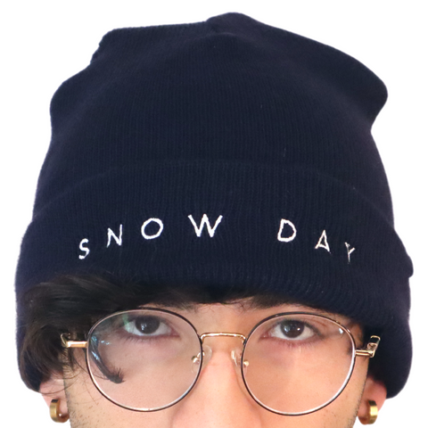 "Snow Day" Navy Beanie